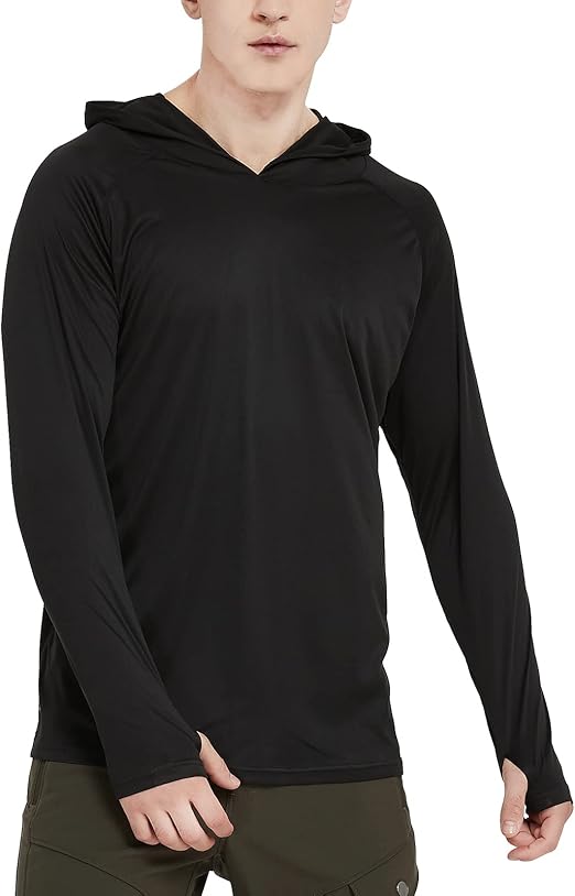 Safort Men's UPF 50+ Sun Protection Hoodie Shirt Long Sleeve Rash Guard SPF Fishing Outdoor UV Hiking Lightweight Shirts