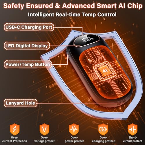 Hand Warmers Rechargeable 2 Pack, Smart LED Display, Long-Lasting Safe Warm - image 6
