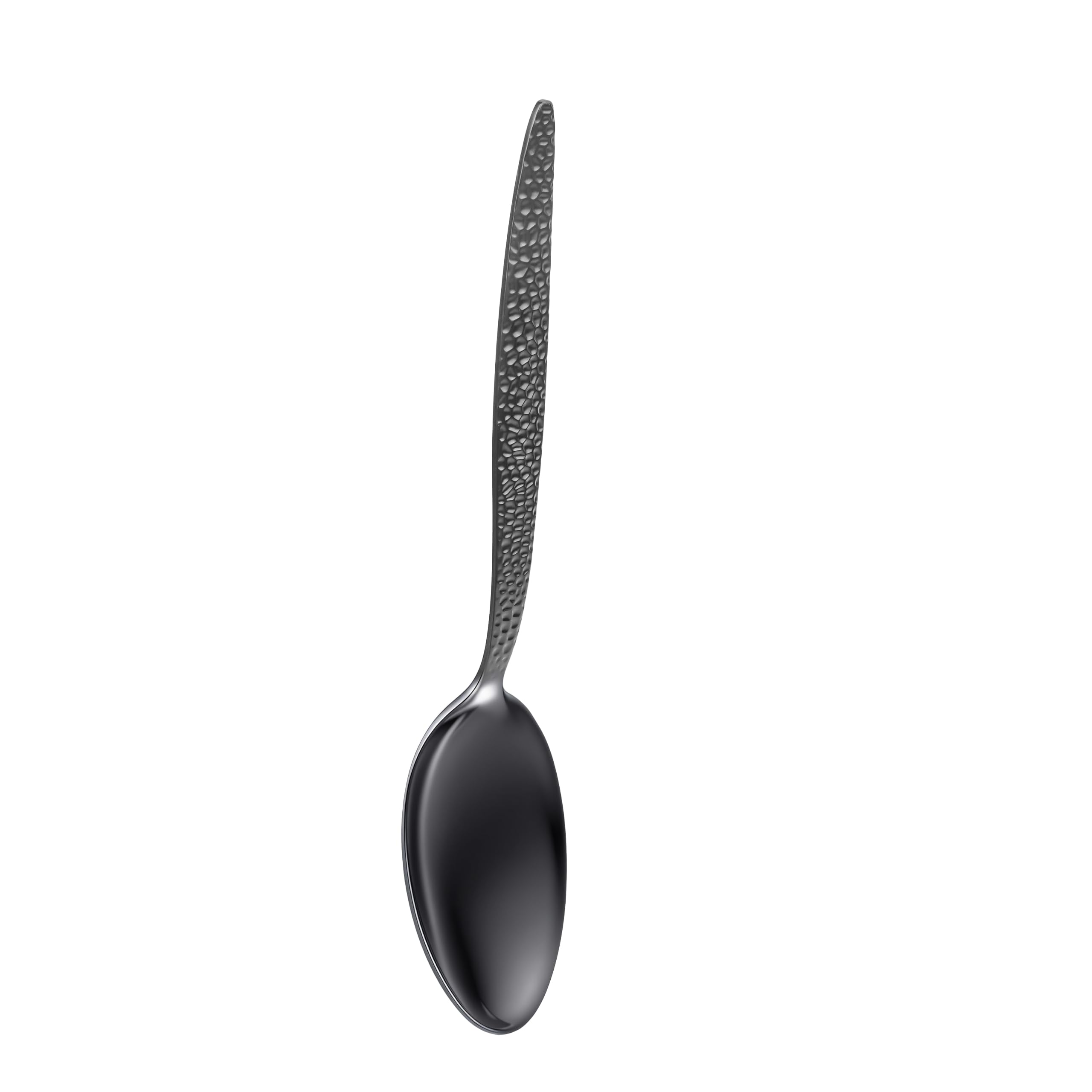 CREATIVECHEF Kunz Löffel, Chef Kunz Kochlöffel, Edelstahl, Titan, glänzender Bratlöffel, 18/10 Edelstahl, beschichtete Kunz-Löffel, Servierlöffel für Abendessen (schwarz)