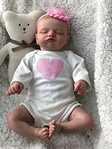 Pinky Reborn Dolls 19inch Sleeping Soft Hand-Drawing Hair Silicone Dolls Vinyl Collectible Art Doll