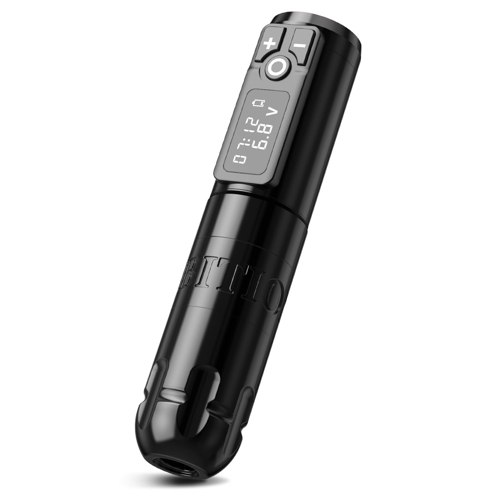 Ambition Soldier Rotary Battery Pen Tattoo Cartridge Machine with 2400mAh Wireless Power Coreless Motor Digital LED Display Tattoo Equipment Supply for Tattoo Artists (Polish Black)