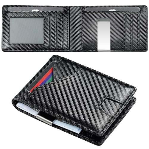 Slim Trifold Wallet For Men - Minimalist Front Pocket Leather Wallet With RFID Blocking