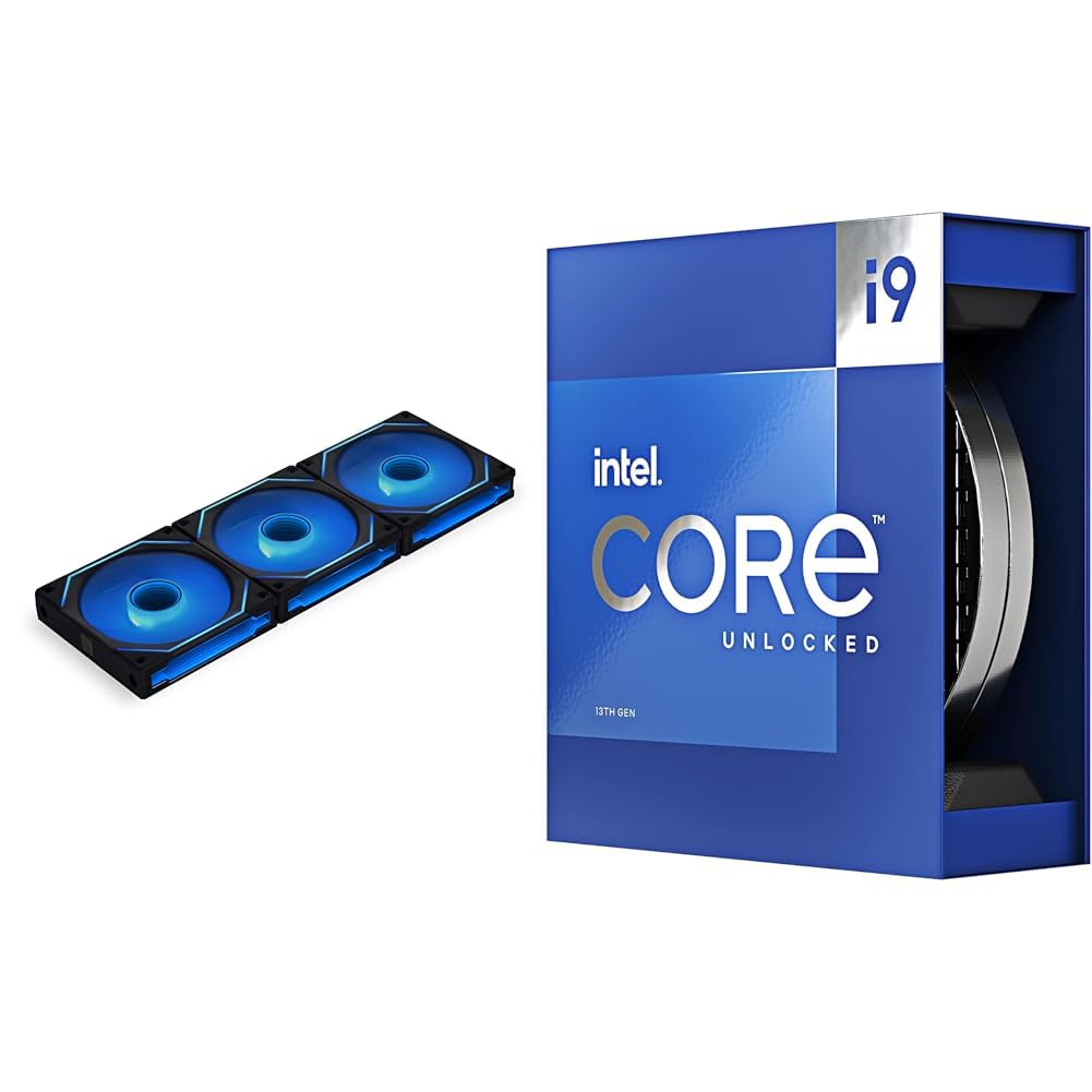 Lian Li UNI Fan SL-Infinity 120 RGB Triple Pack Black with Controller - UF-SLIN120-3B &amp; Intel Core i9-13900K Desktop Processor 24 (8 P-cores + 16 E-cores) with Integrated Graphics