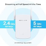 MERCUSYS AC1200 Dual Band WiFi Range Extender (ME30) – Boosts Coverage, One-Touch WPS Setup, Access Point Mode, 867Mbps on 5GHz + 300Mbps on 2.4GHz, 2 External Antennas