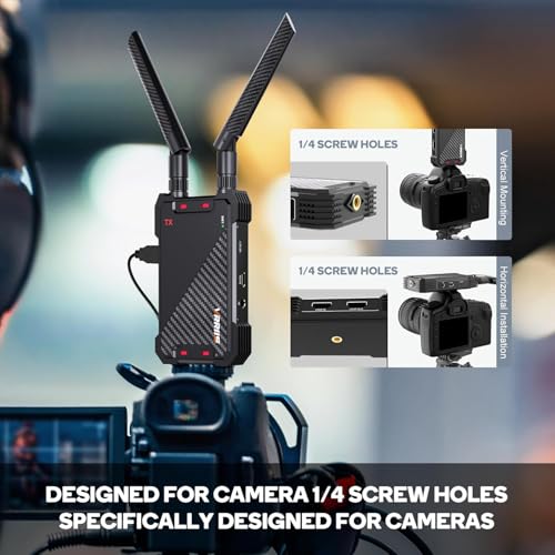Image of Wireless HDMI Transmitter and Receiver,400M /1300FT Wireless HDMI Extender Kit with Loop Out,1080P Full HD for Streaming from DSLR,Laptop,Setop Box to TV,Projector,IR Remote Control Support EPL-WL081