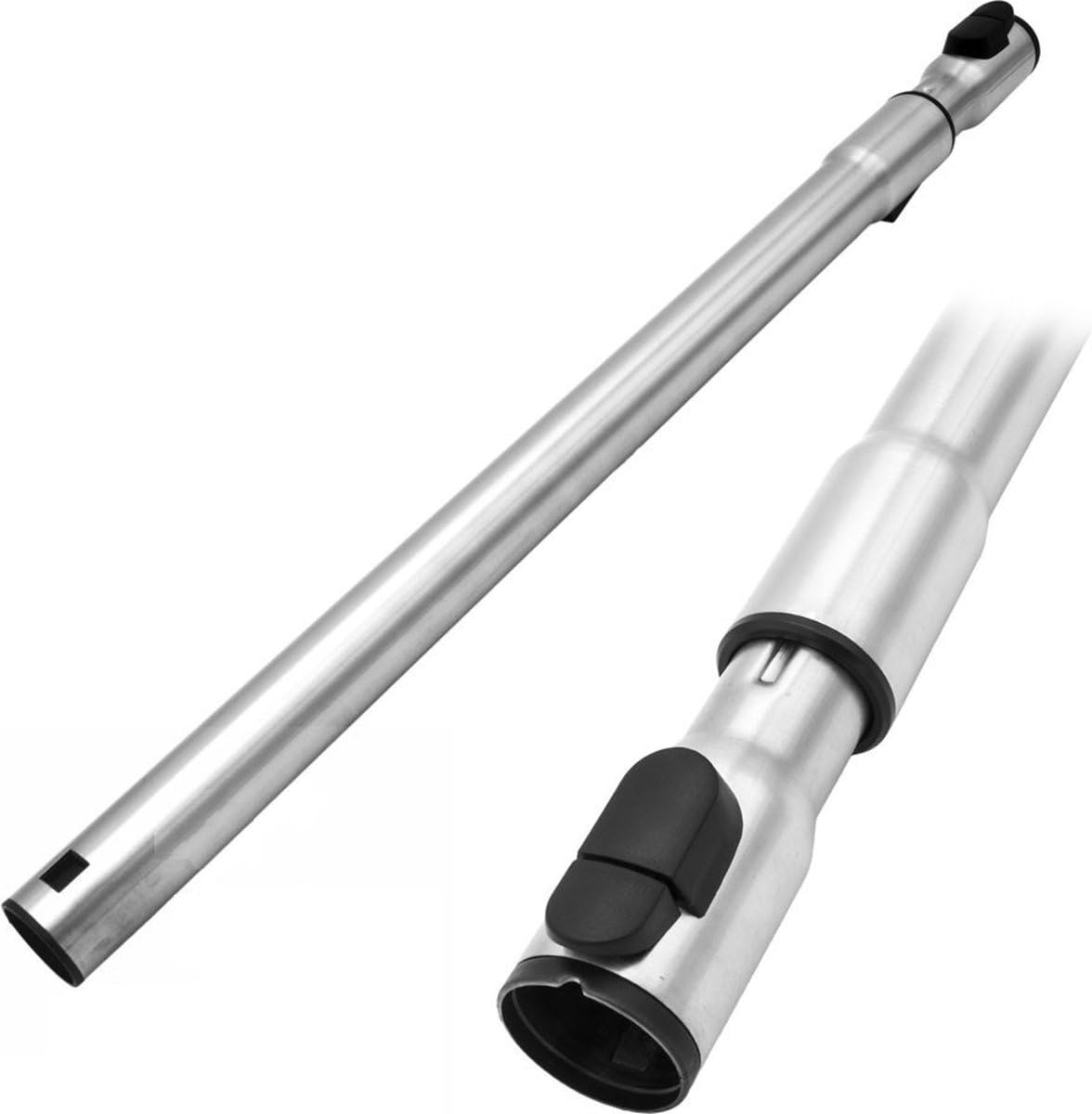 Teleskoprohr Geeignet für alle Modelle von Miele, u. a. die Serien Classic C1, Complete C2 und Complete C3, Saugrohr aus Edelstahl, mit Klick Funktion,Staubsauger