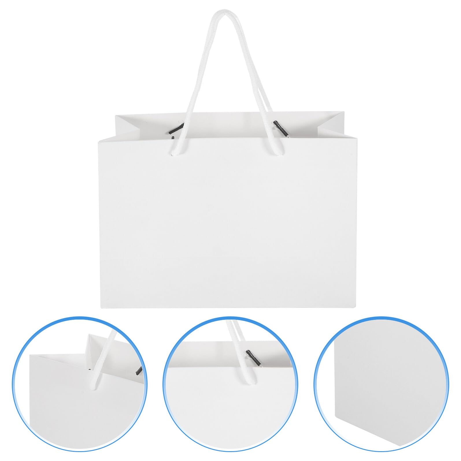 CONGARTENO Bolsas Diseño Simple y Elegante 20 de Obsequio Reutilizables de Papel en Color Claro con Asa Tamaño 24x17x10 Cm para Cumpleaños y Fiestas para Dulces y Pequeños Objetos