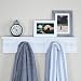 Ballucci Wooden 5 Hooks Entryway Hanging Wall Mounted Rack Shelf for Coat and Hat, Storage or Display Stand, 24", White