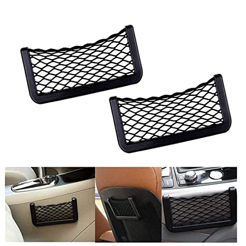 sensensen Filet de poche pour organisateur, universel pour siège de voiture, rangement arrière, sac en filet, sac à cordes, organisateur de poche en maille, adhésif pour portefeuille(2 pièces) Cover