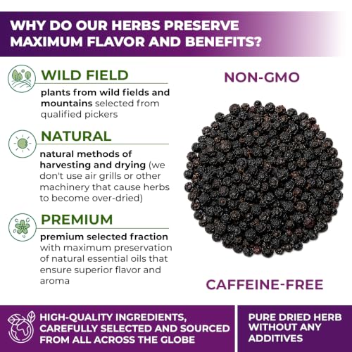 Image of 2 oz. Blackcurrant Fruit Herbal Tea (Ribes Nigrum) - 56g Dried Blackcurrant Berries Herb Te De Grosella Negra
