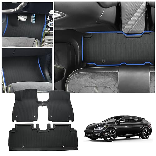 Ruiya pour Kia EV6 / GT/GT Line 2021 2022 2023 Tapis de Sol, Tapis de Sol Résistants 3D TPE Tapis de Protection Kia EV6 Tapis de Sol en Caoutchou Accessoires...