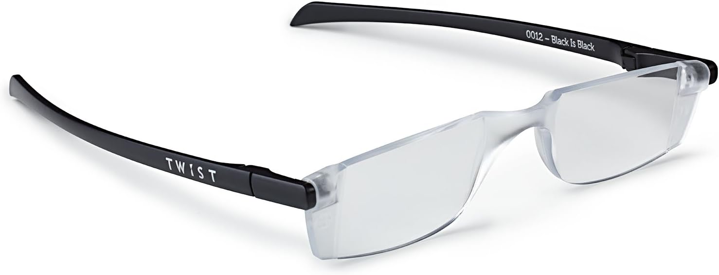 Twist ONE Read Flat Folding Reading Glasses (+1.50, Black is Black)