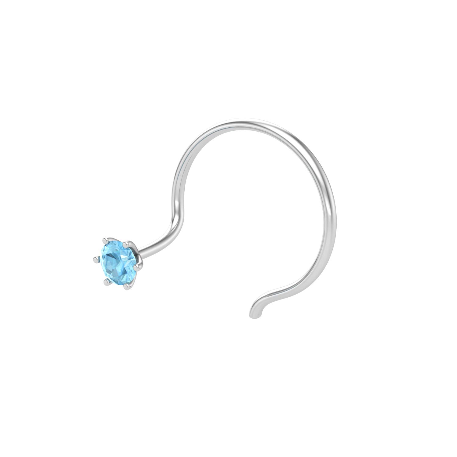Peenzone 92.5-925 Sterling Silver Round Shape Sky Cubic Zirconia Prong Setting Nose Pin Stud for Women Girls (B016KL45C6) Amazon Price History, Amazon Price Tracker