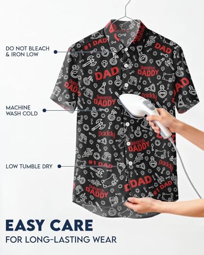 Image of 99TIMORO Fathers Funny Mens Hawaiian Shirt, Movie Button Down Short Sleeve Top, Father Day Summer Gifts