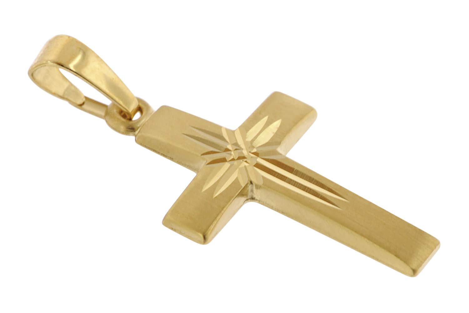 trendor Kreuz-Anhänger 333 Gold 19 mm 35743 | Damen Kettenanhänger aus Gold, modischer Kreuzanhänger, zeitlose Geschenkidee, zauberhafter Schmuck aus Echtgold