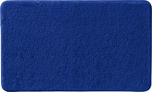 Erwin Müller Badematte, Badteppich, Badvorleger Rhodos Uni rutschhemmend Royalblau Größe 80x150...