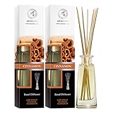 Reed Diffuser Cinnamon - 2x3.4 Fl Oz(100ml) - Room Diffuser with Cinnamon Essential Oil - Home Fragrance - Aromatherapy Air Freshener - Oil Diffuser - Scented Diffuser - Cinnamon Aroma