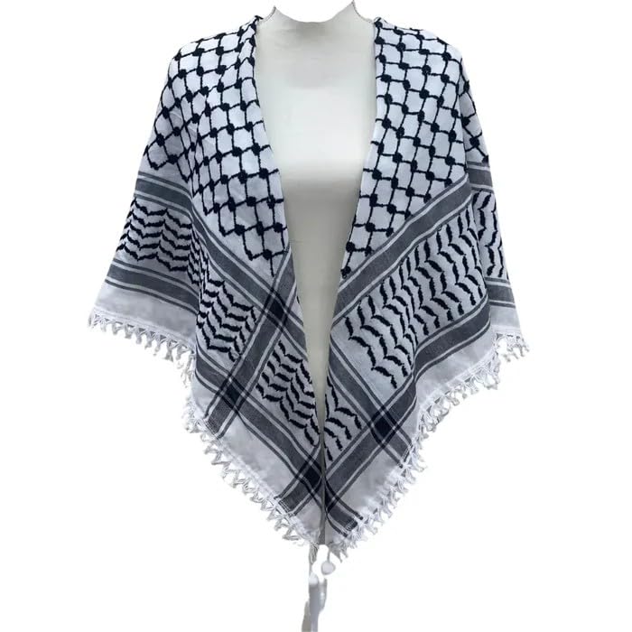Keffiyeh with Sharshoba from Ramallah Palestine Authentic Habibi Scarf Head Wrap Unisex3