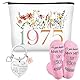 Xuniea 50 Geburtstagsgeschenk Set für Frauen, Kosmetiktasche 50. Geburtstag, Lustige Socken Damen, Schlüsselanhänger Geburtstag, 1975 Geschenkideen für Damen Ehefrau Mutter Oma Schwester Freundin