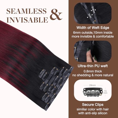 Image of GOO GOO Seamless Clip in Hair Extensions Real Human Hair Remy Extensions