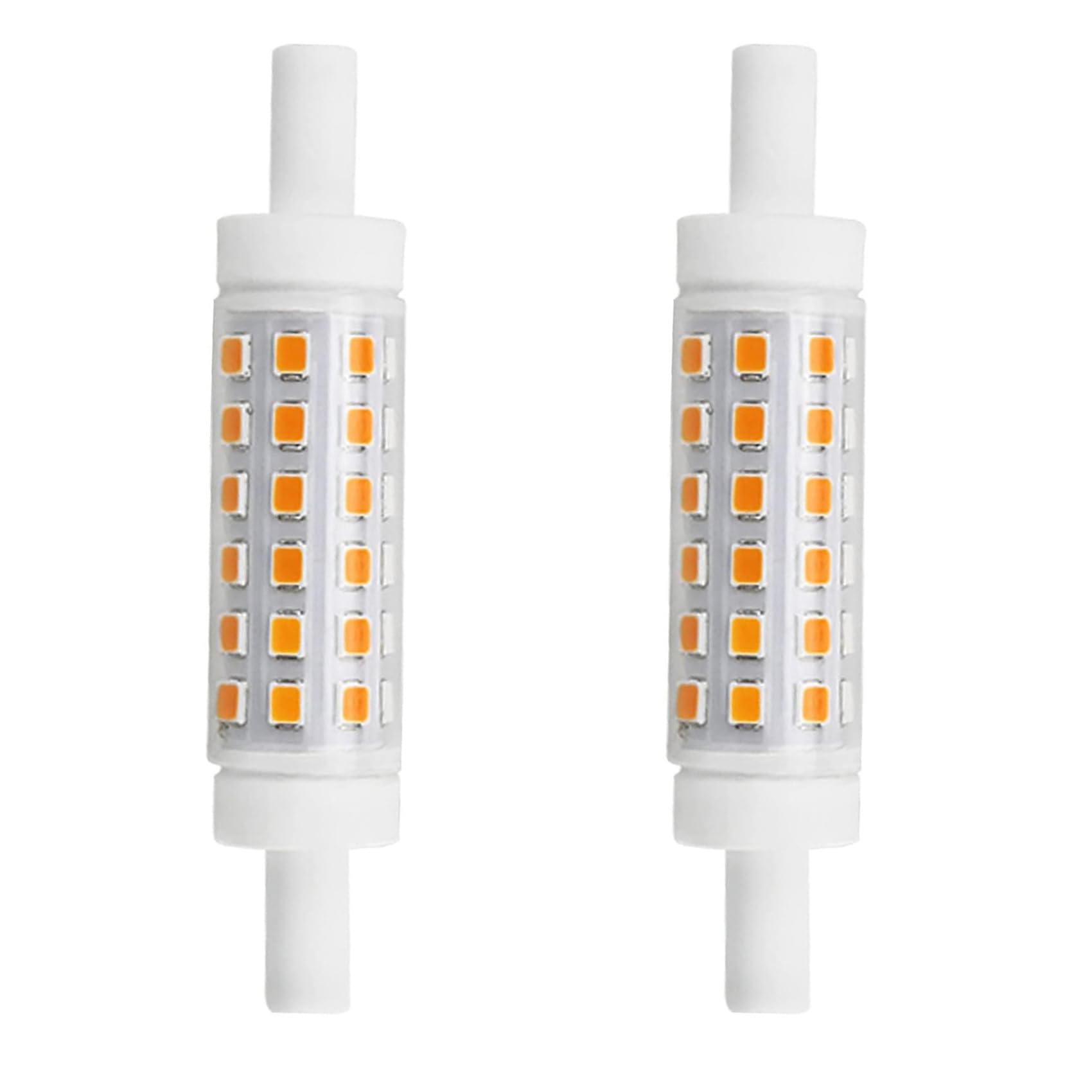 BBPM R7S LED Bulb 78mm Dimmable, 5W Double Ended J Type Flood Lights (50W Halogen T3 Equivalent), 120-220V 500LM 4000K Daylight, Wall Security Floor Lamps (Pack of 2),Warm White 3000K,5W 220V
