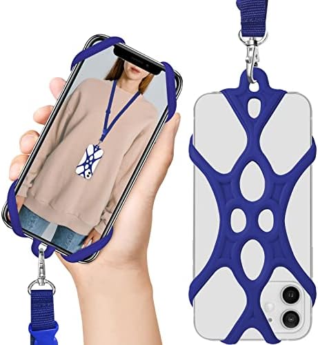 ROCONTRIP 2 in 1 Cell Phone Lanyard Strap Case Holder with Detachable Neckstrap Universal for Smartphone iPhone 8,7 6S iPhone 6S Plus, Google Pixel LG HTC Huawei P10 4.7-6.5 inch (New Black)
