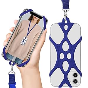 ROCONTRIP 2 in 1 Cell Phone Lanyard Strap Case Holder with Detachable Neckstrap Universal for Smartphone iPhone 8,7 6S iPhone 6S Plus, Google Pixel LG HTC Huawei P10 4.7-6.5 inch (Dark Blue)