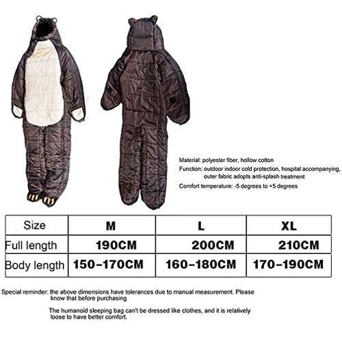 Saco de dormir portátil para adultos temporada 3 en forma de oso miniatura 2