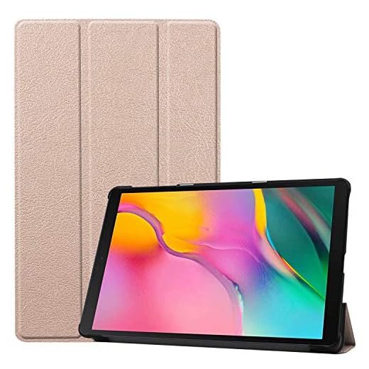 ZZOUGYY Capa de tablet para Samsung Galaxy Tab A 10.1 T510 T515 T517 (versão 2019), capa de couro leve com suporte fólio ultrafina para Galaxy Tab A 10.1 2019 SM-T510 SM-T515 SM-T517 (KST-Ouro)
