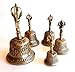 Tibetan Bell Handmade in Indian Tibetan Bell made of brass Useful for yoga,prayer,meditation,singing and spiritual mantra rituals，Tibetan Buddhist Meditation Bell Set(6 inch)