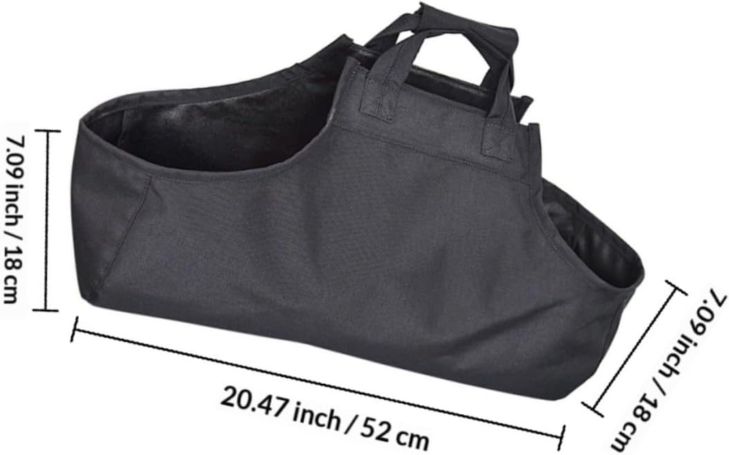 Firewood Carrier Canvas Tote Bag Reusable Log Carrier for Firewood Outdoor Camping Sturdy Waxed Canvas for Fireplace and BBQ