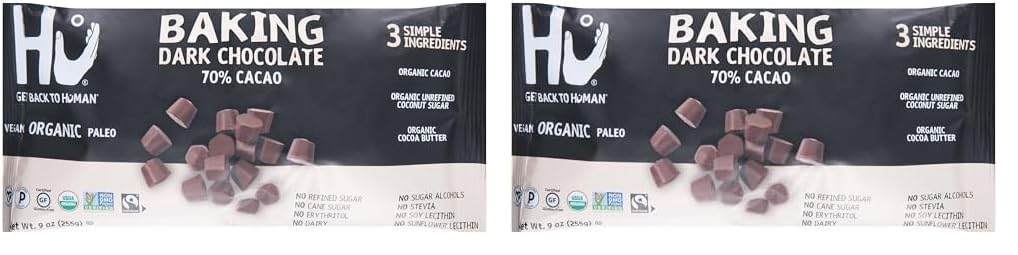 HuChoc Dark Baking Chips 9 OZ (Pack of 2)