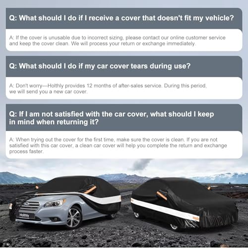 Image of 10 Layers Sedan Car Cover Custom Fit for Subaru Legacy (2001-2026), Waterproof All Weather for Automobiles, Outdoor Full Cover Sun Dust Rain Protection with Cotton. Black