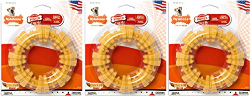Nylabone Dura Chew Large Textured Ring Dog Chews, Chicken Flavor, Pack of 3 Nylabone Dura Chew Large Textured Ring Dog Chews, Chicken Flavor, Pack of 3