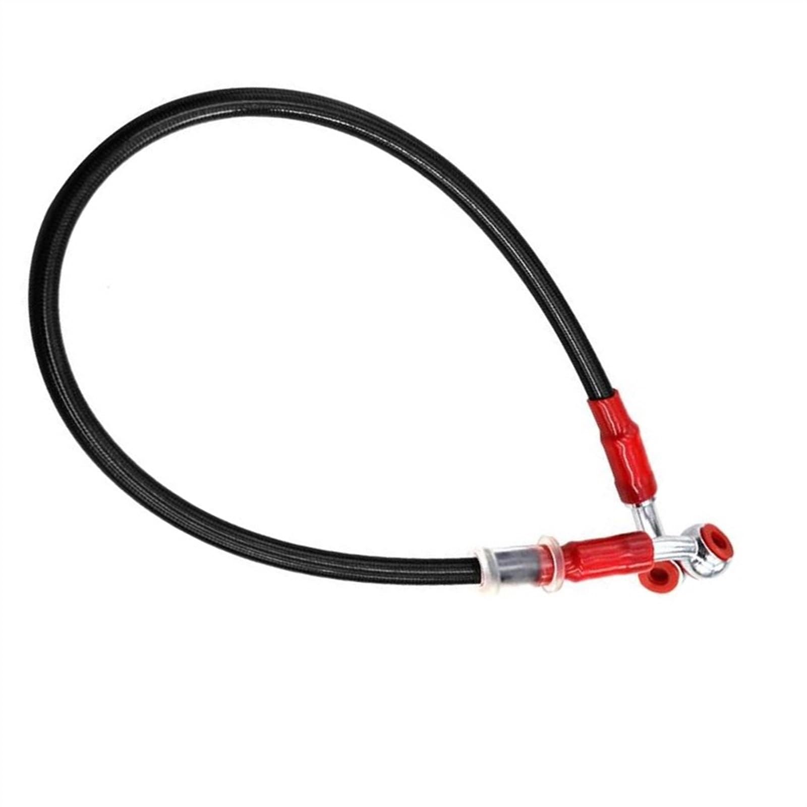 Ksxzw Black- Silver Motorbike Part Motorcycle Braided Steel Hydraulic Brake Line Clutch Oil Hose Tube 60Cm(Black- Silver)