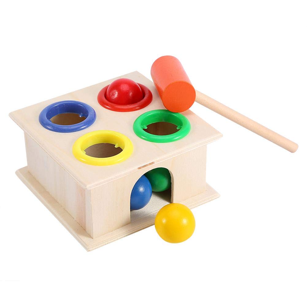 Zerodis Banc À Marteler Jouet en Bois Banc À Marteler avec Mini Maillet Jouet Éducatif Jeu de Bureau Anniversaire Cadeau Noël pour Filles Garçons 3-6 Ans