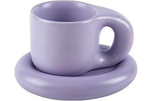 Exquisite Ceramic Coffee Mug and Saucer Set: A Touch of Modern Charm