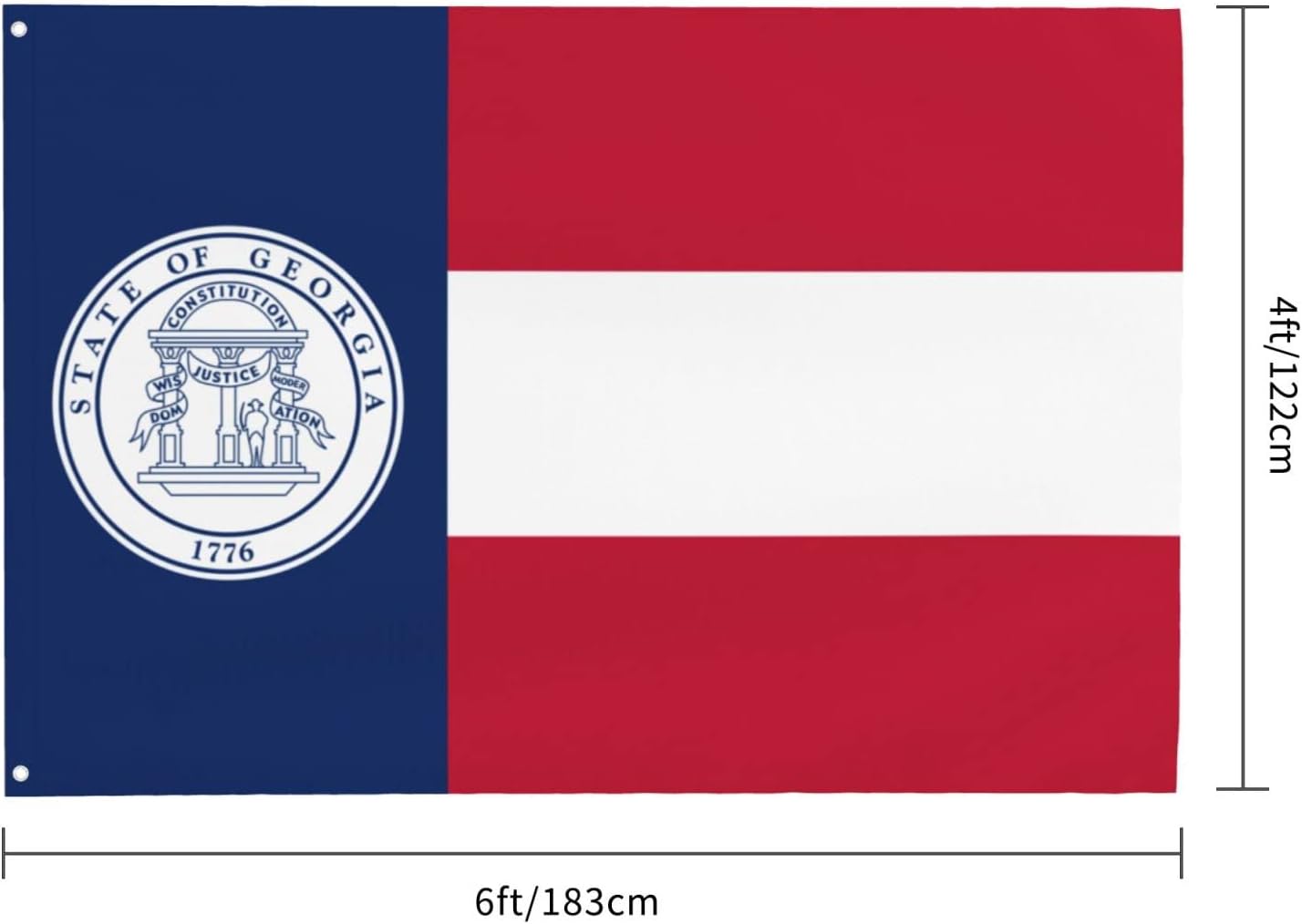 Flag Of The State Of Georgia (1920-1956) Flag 4x6 Ft Durable Polyester Funny Outdoor Decorative Banner Home Patio Flags Yard Welcome Flag