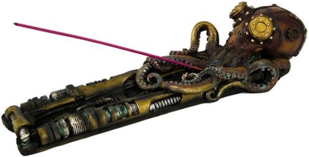 Pacific Giftware Steampunk Octopus Collectible Incense Burner Holder 10.25 Inch L