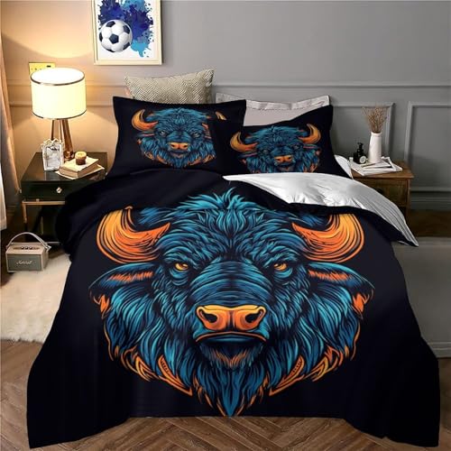 Housse de couette bison 3D hypoallergénique en microfibre douce et lavable en machine - 6