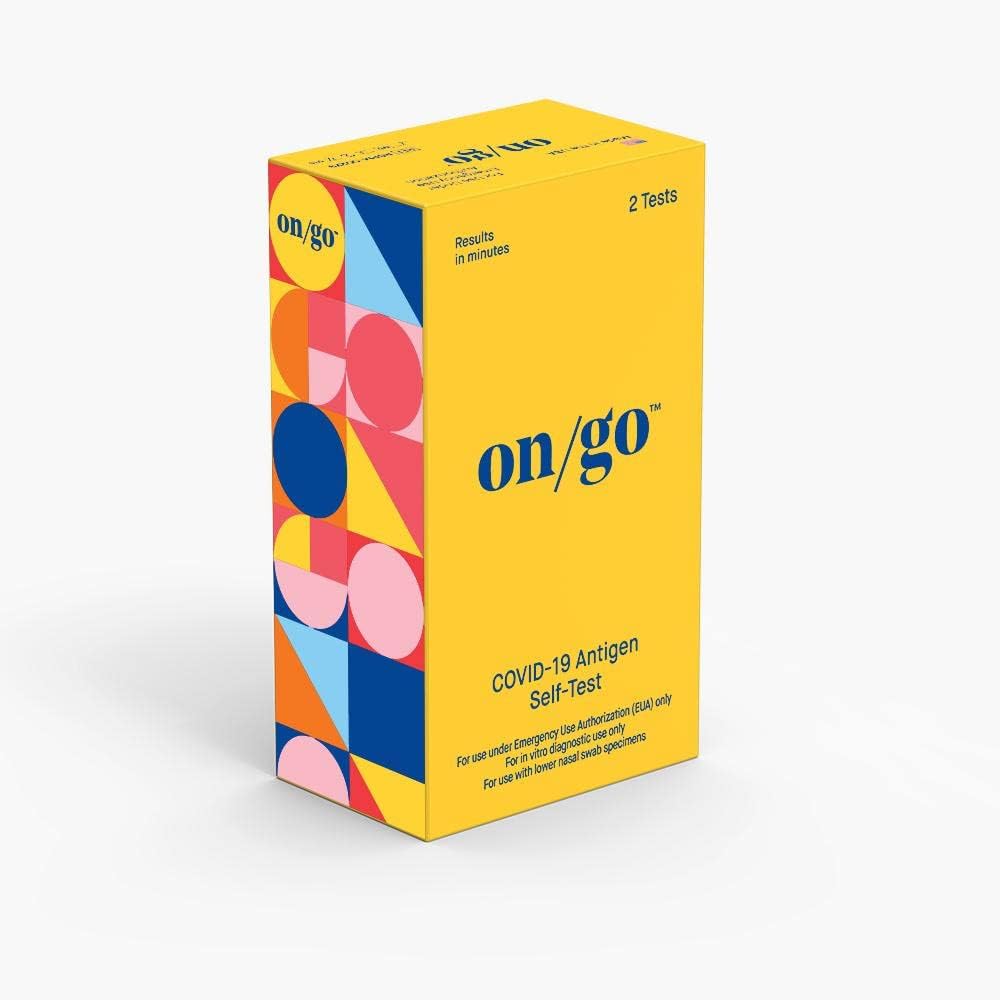 On/Go at-Home COVID-19 Rapid Antigen Self-Test, Bulk Pack: 20 Box Multipack, 2 Tests per Box, Test Results in 10 Minutes, FDA Authorized
