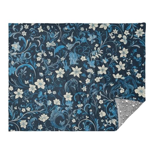 Manta suave con patrón de vid Turquosie para sala de estar, sofá, manta suave para sala de estar, 50 x 70 pulgadas, manta para adolescentes