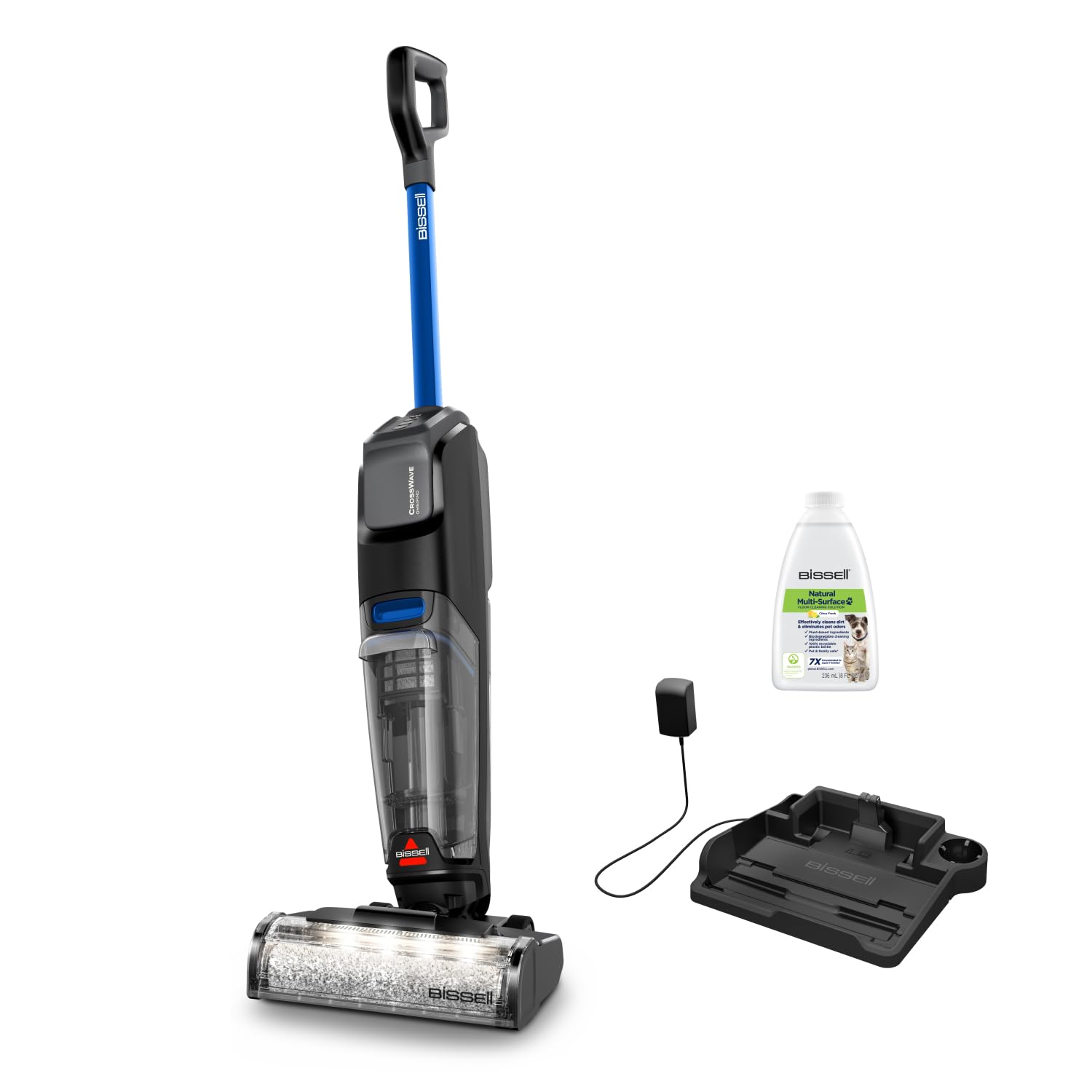 BISSELL CrossWave OmniFind, Kabelloser Nass Trockensauger, Saugen & Wischen in Einem, FurFinder LED-Leuchten fur Einfach Finden von Schmutz und Tierhaare, Nasssauger, 185m² Mehrflächenreinigung, 4006N