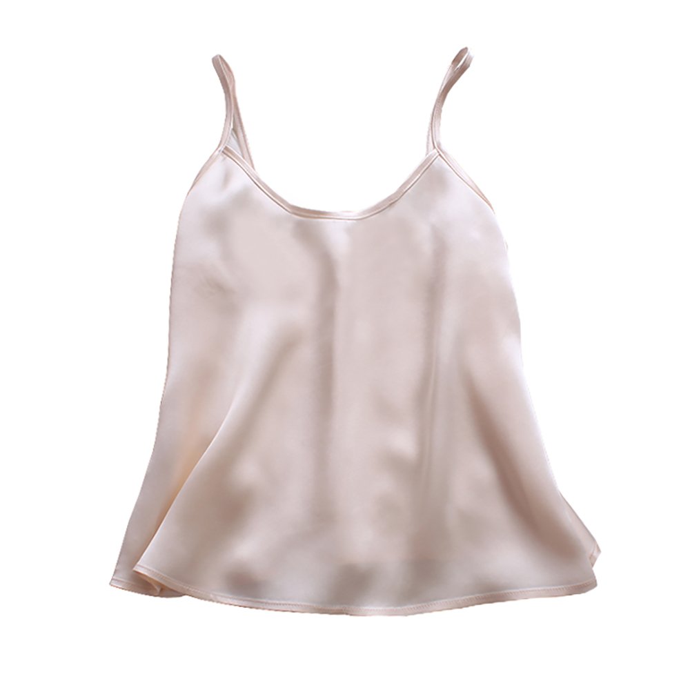 Lsharon Women's Champagne Silk 100% 19 Momme Mulberry Silk Camisole Tank Top (S(Tag M), )