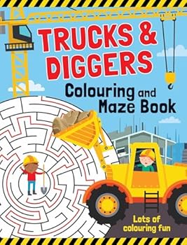 Paperback Trucks and Diggers Colouring & Maze Book