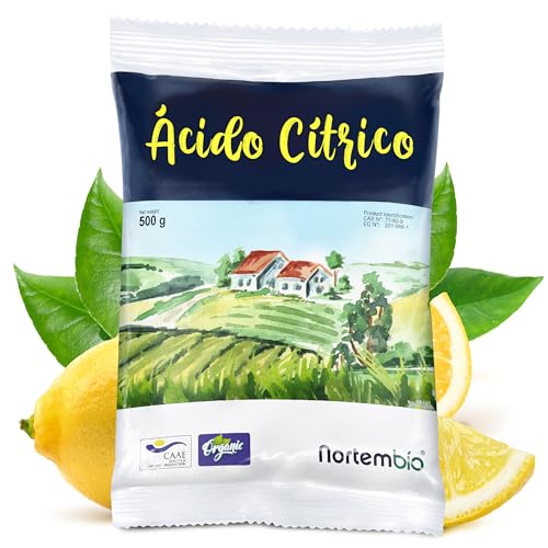 Nortembio Ácido Cítrico 500 g - Ácido Cítrico Anhidro Concentrado 100 % Puro Certificado – Limpieza Doméstica Multiusos – eBook Incluido
