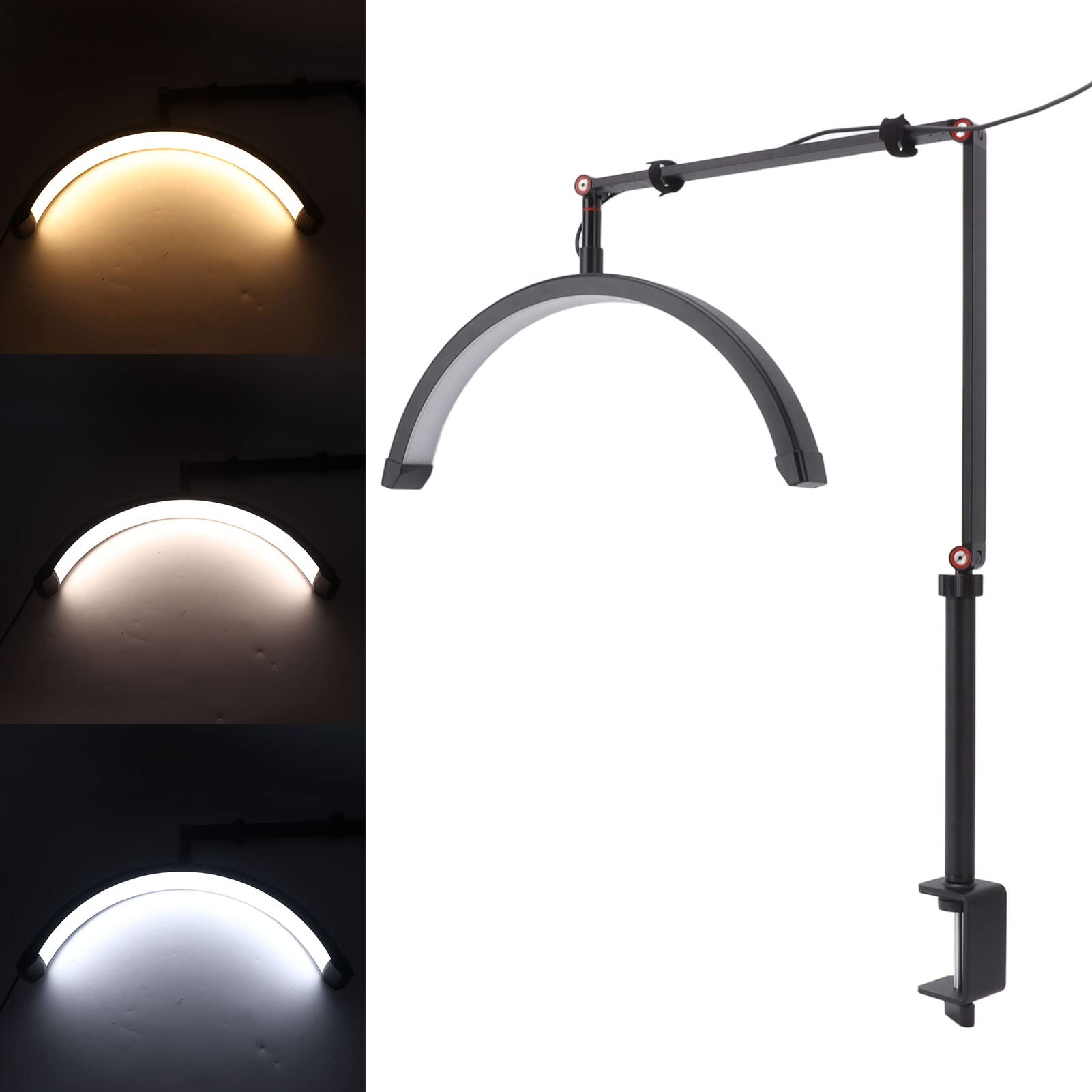 Garosa Luce a Mezzaluna a LED, 20w 10 Marcia Dimmeble Lash Desk Lampada con 360 Gradi TEMPERATURA DI 3 COLORE, STANCO ALLUMINO LEGA REGLI