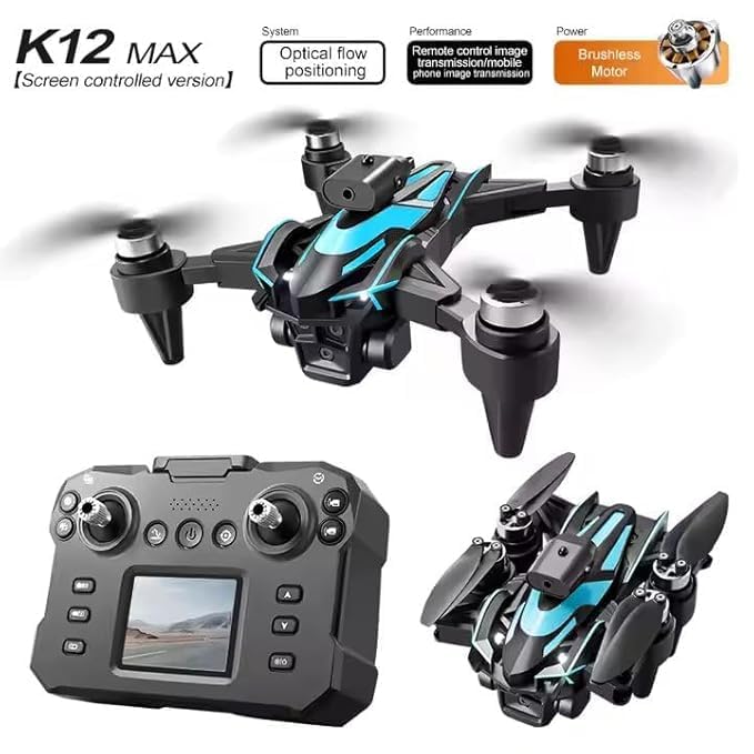 Image of K12 Max RC Drone Professional Aerial Photography Aircraft Three-Camera Obstacle Avoidance Foldable Quadcopter Toy Gift Drone For Kids And Adults A2