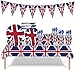 Dekoracje Jubilee 2022 Union Jack artykuły imprezowe, 114 szt. artykuły imprezowe Union Jack - zestaw zastawy stołowej - Union Jack / zestaw naczyń obiadowych / papierowe talerzyki/kubki/chorągiewki (kolor: 114 szt.)