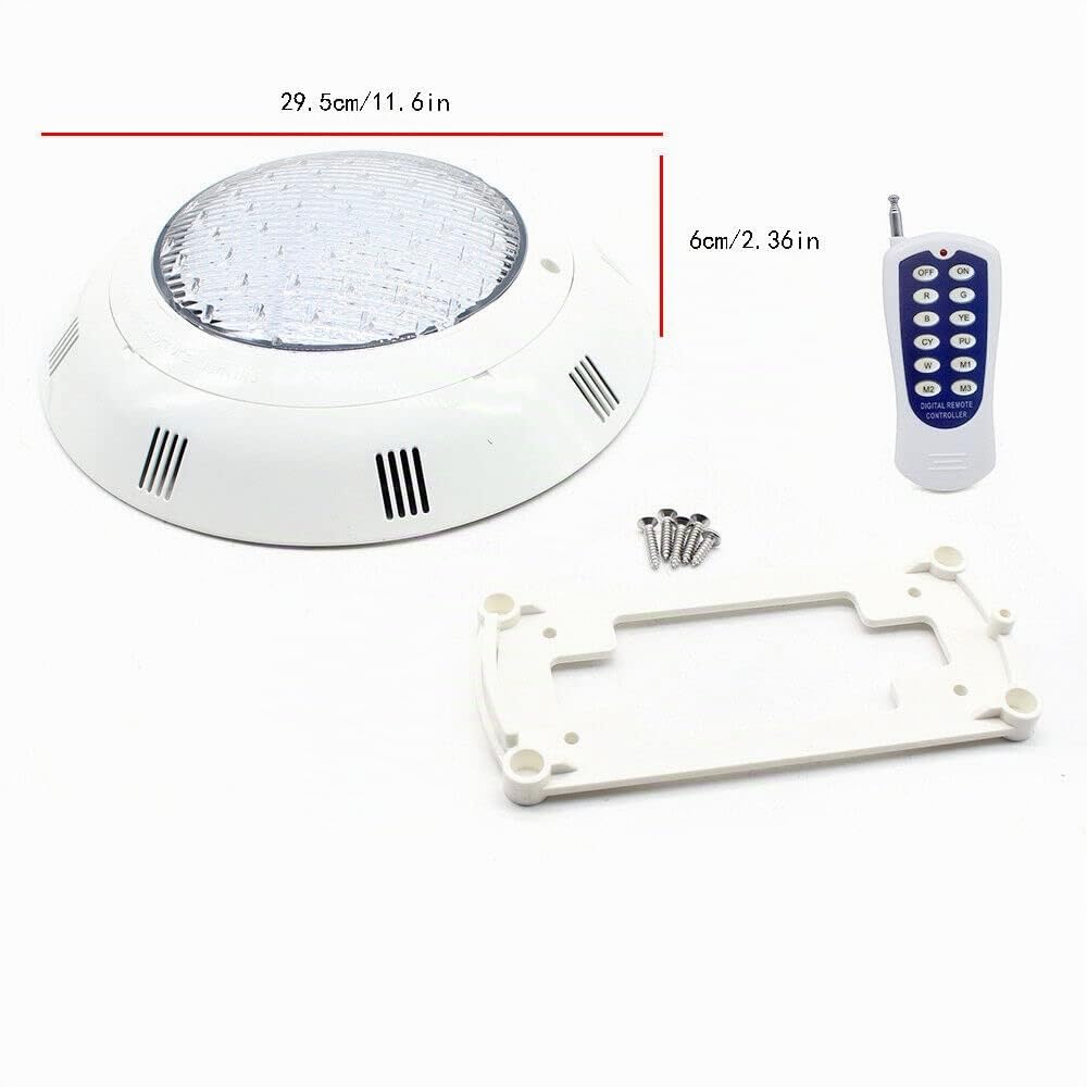 Foco LED RGB subacuático para piscina, instalación de piscina, iluminación para piscina, mando a distancia, lámpara decorativa para acuario (45 W) [Clase de eficiencia energética A+++]